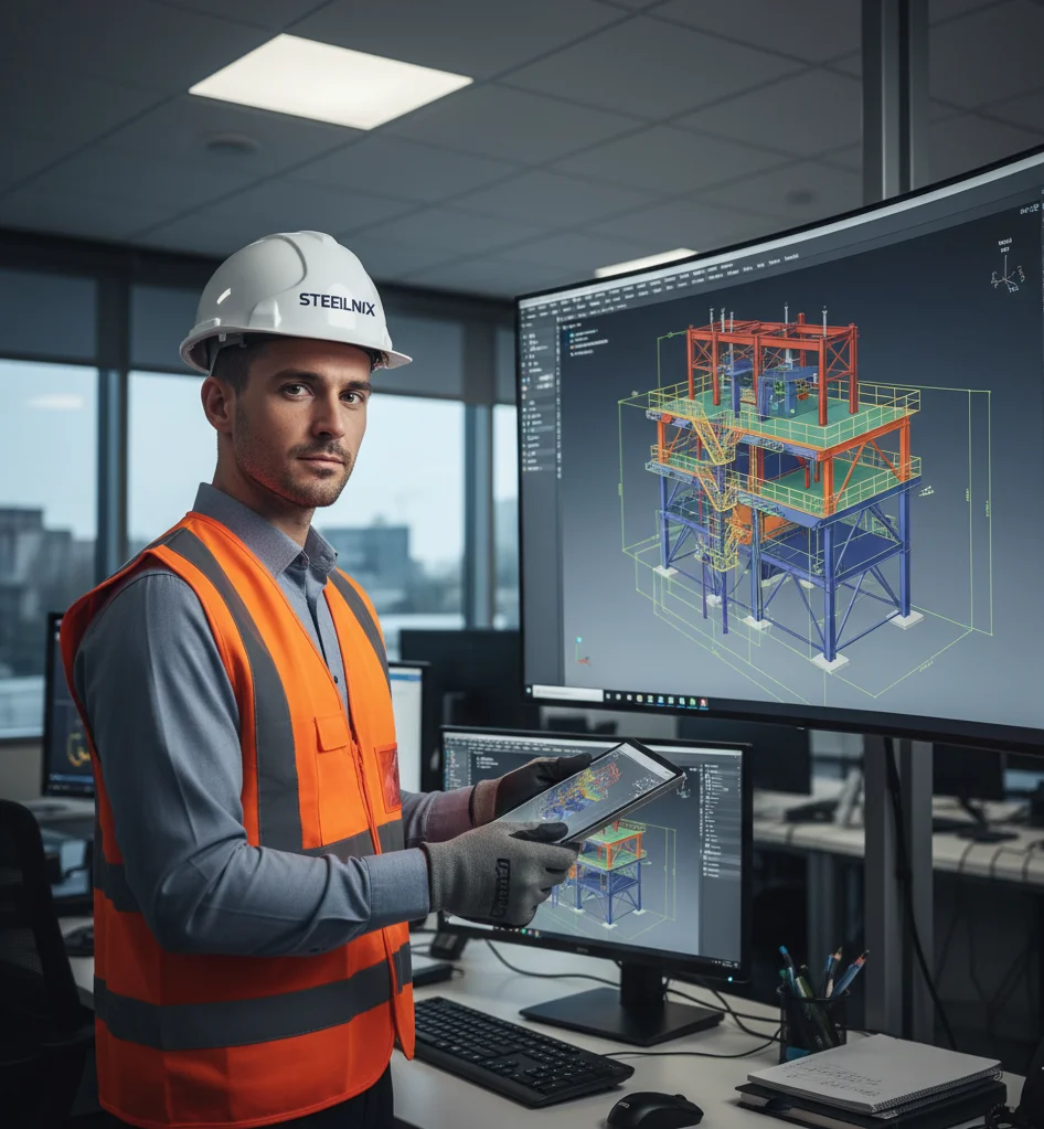 Pre-engineered industrial steel warehouse in the UAE – fabricated and supplied by Steellnix